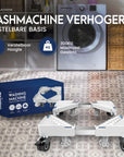 Wasmachine Verhoger op Wieltjes - Witte Pads