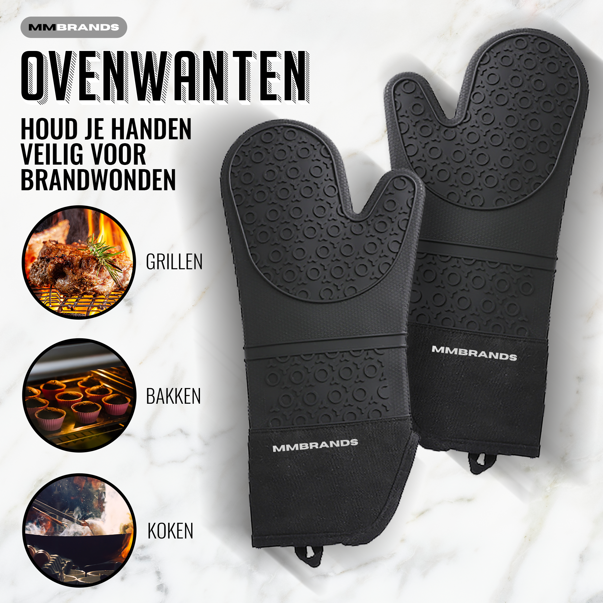 Ofenhandschuhe – Extra lang – 2 Stück