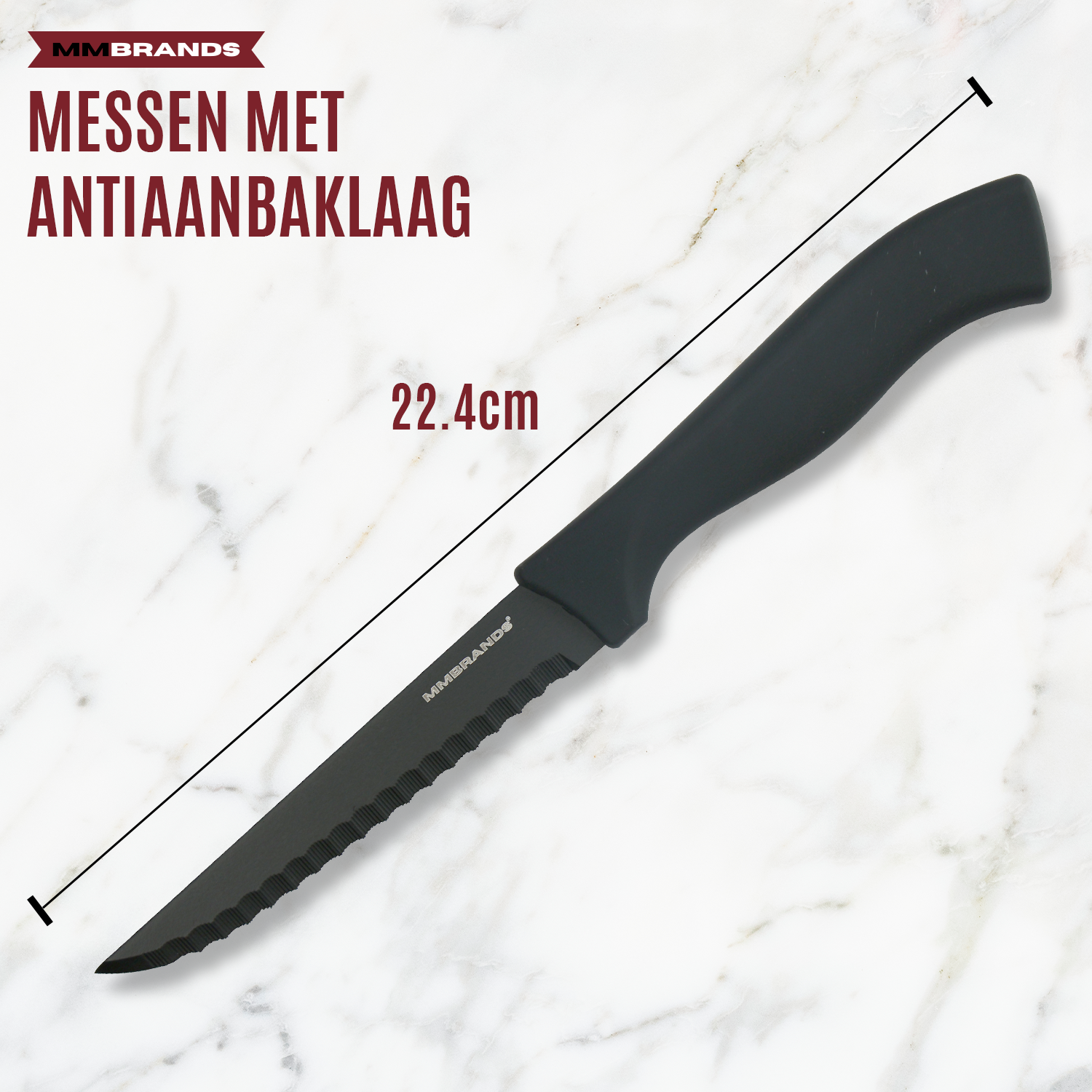 Steakmesser Set – 8-teilig – Schwarz