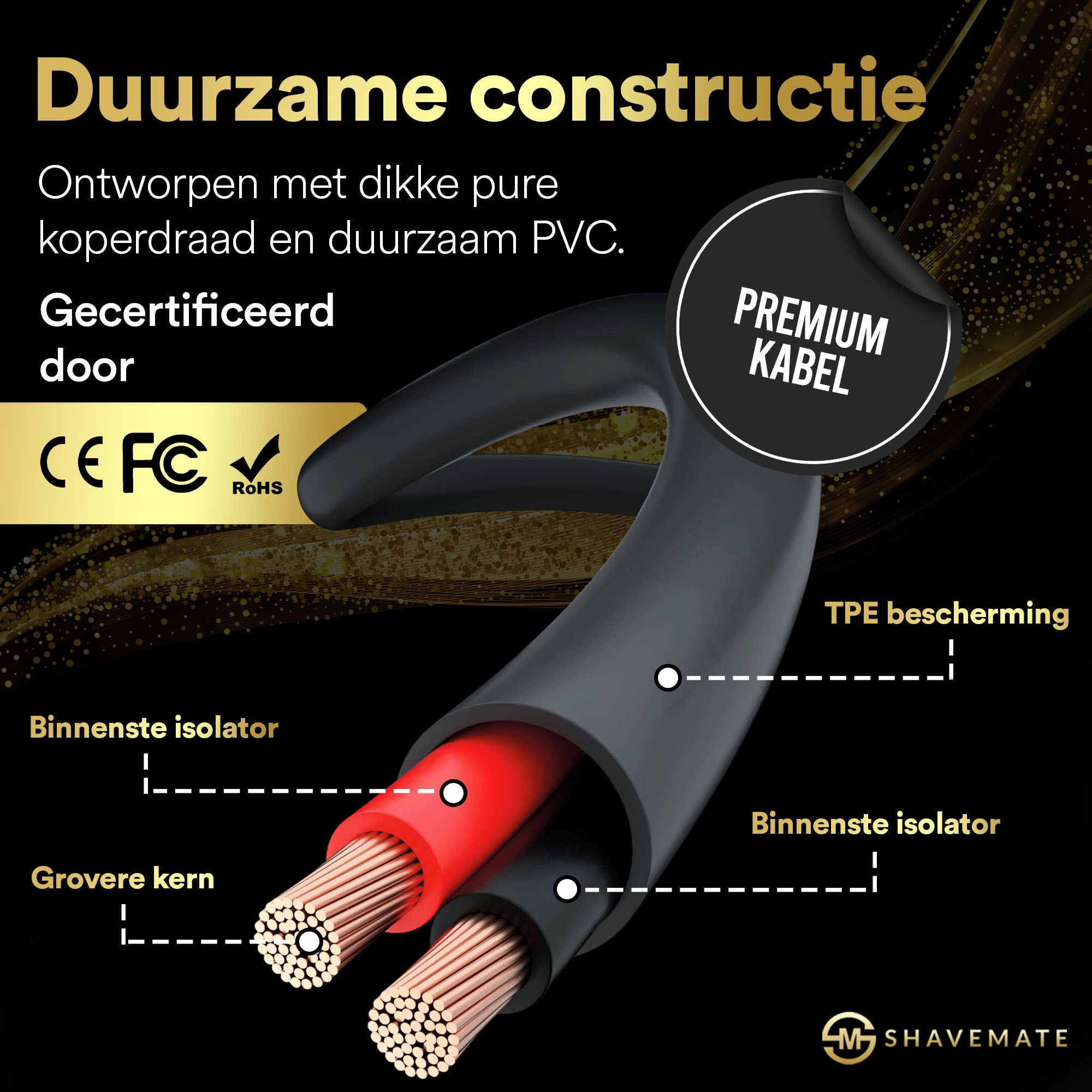 USB Oplaadkabel voor ShaveMate Scheerapparaten - 1 meter