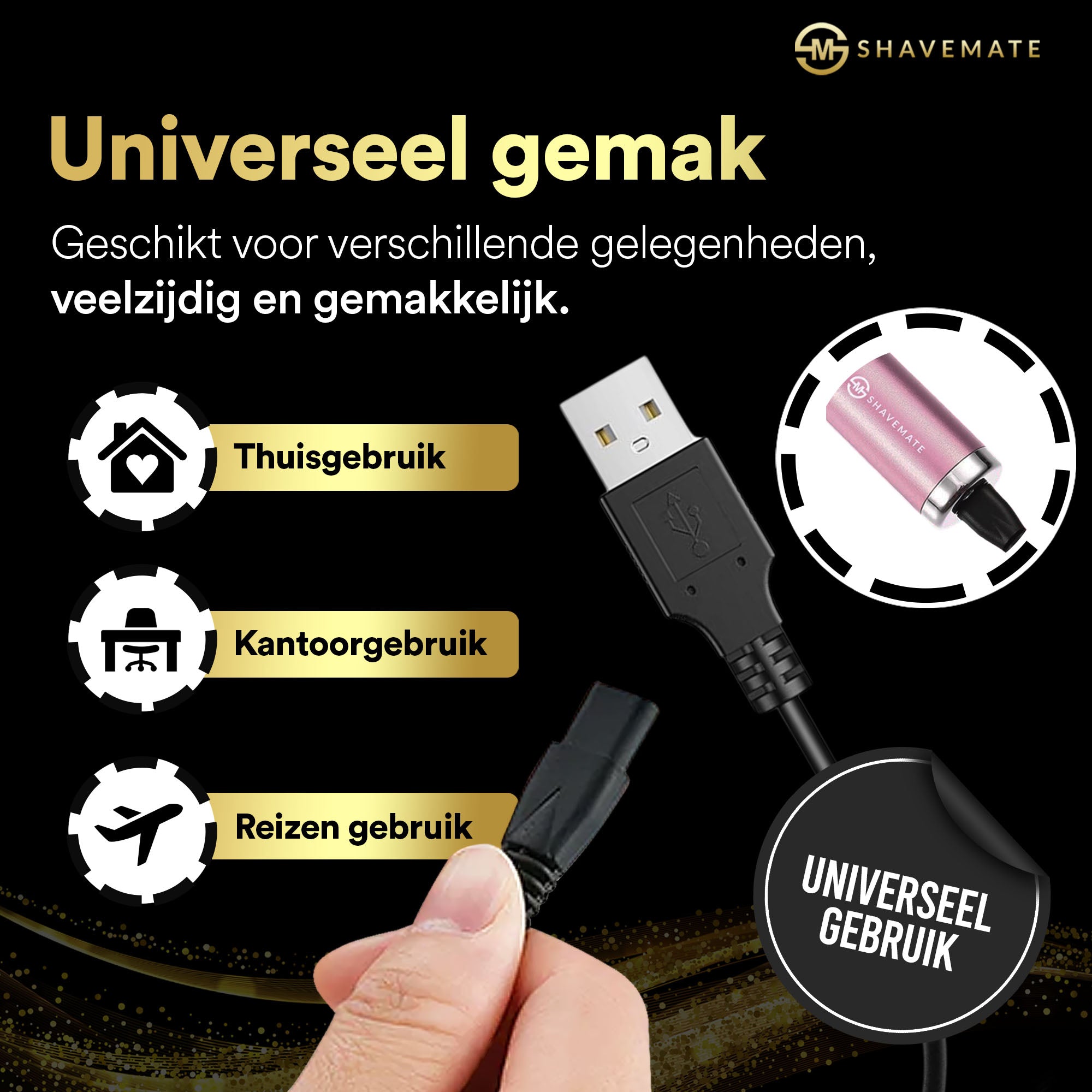 USB Oplaadkabel voor ShaveMate Scheerapparaten - 1 meter